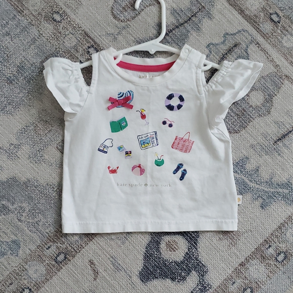 Kate Spade Baby Girls Beach Vacation Off Shoulder Shirt Top Sz90